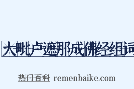 大毗卢遮那成佛经组词是什么意思的图片